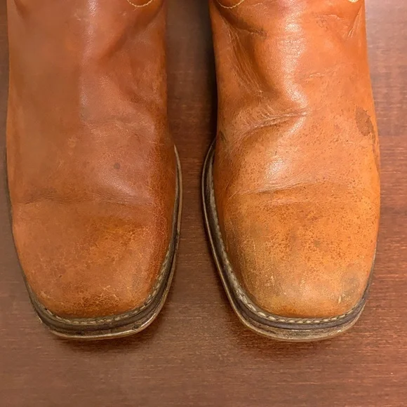Vintage Sears Leather Cowboy Boots Men’s 11D Brown Western Made in USA - Picture 4 of 7